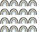 Pandawal Mini Regenbogen Wandsticker Set für Baby und Kinderzimmer kleine Deko Regenbogen Wandtattoos für Mädchen und Jungen Wanddeko (Senf Blau, 16)
