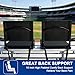 Romswi Stadium Seats for Bleachers with Back Support 2 Pack, Lightweight Portable Bleacher Chairs with Wide Padded Cushion, Folding Stadium Seat with Cup Holder