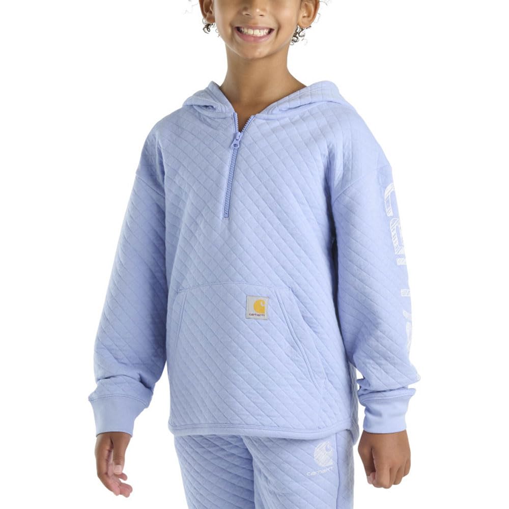 Carhartt Long-Sleeve Quilted Jersey Half Zip Sweatshirt - Girls Felpa con Cappuccio Bambine e Ragazze