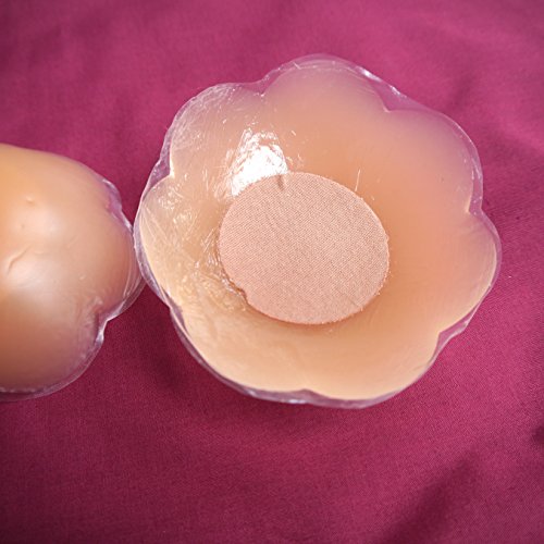 Jo Thornton  Cubrepezones de silicona en forma de flor (reutilizable, extra grande), color nude