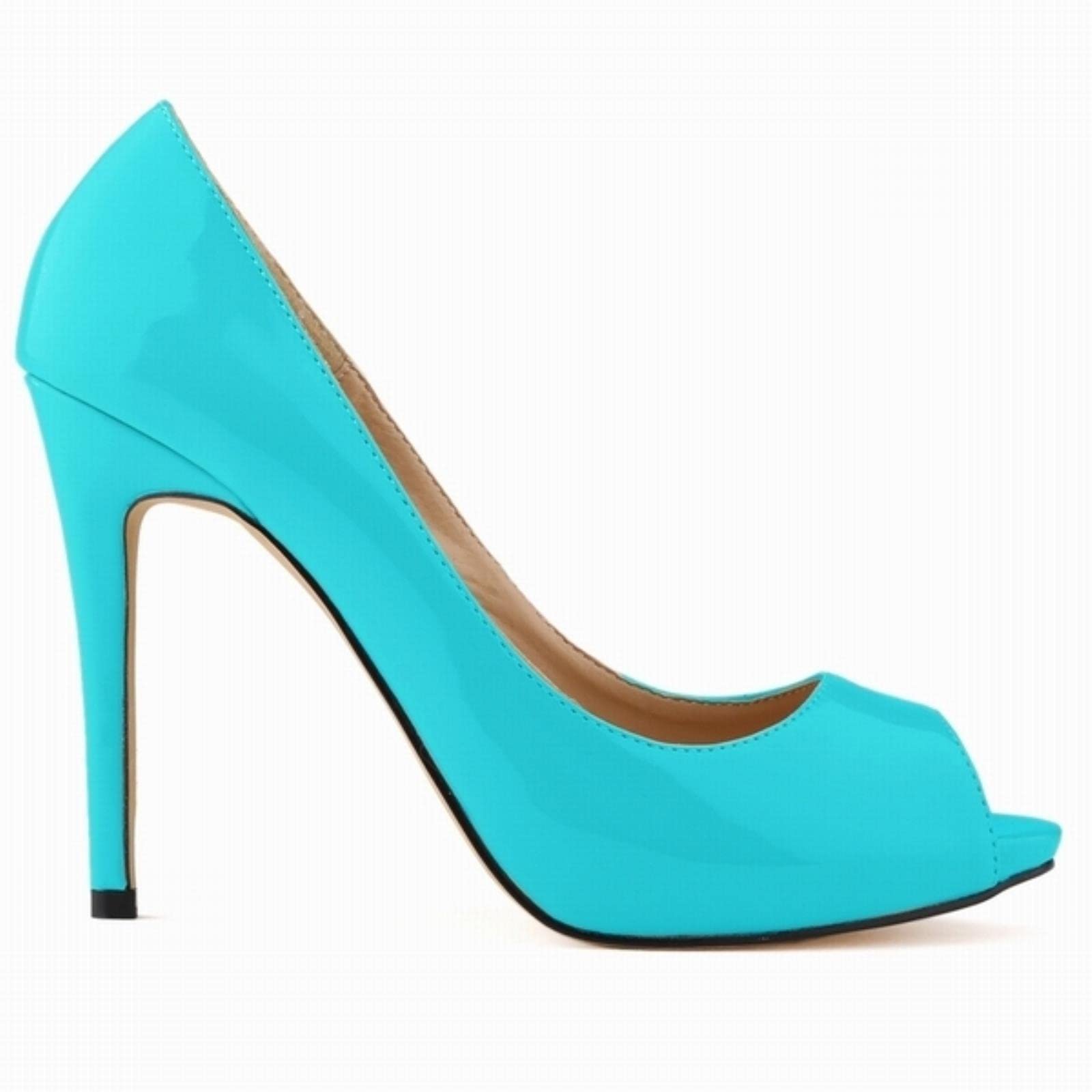 QIANKUN Platform Wedding Shoes Summer Sexy Ladies Open Toe High Heels Sandals Open Toe High Heels-skyblue,9.5