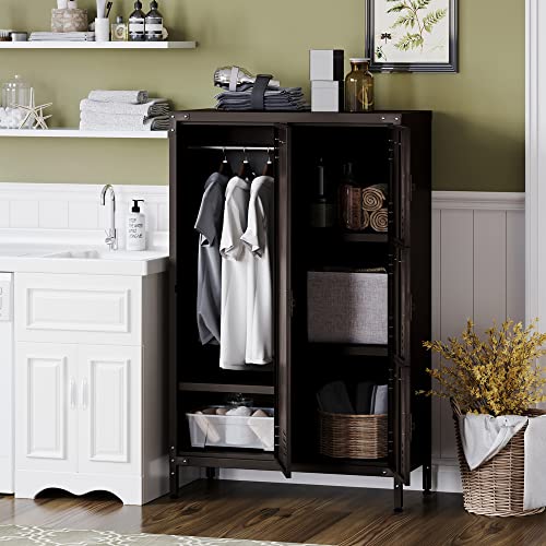 Letaya-Metal-Locker-Storage-Cabinet55-Steel-Retro-Wardrobe4-Doors-LockableAdjustable-Feet-Organizer-Locker-for-Employees-Home-Office-School-Gym-4-Door Letaya Metal Locker Storage Cabinet55 Steel Retro Wardrobe4 Doors LockableAdjustable Feet Organizer Locker for Employees Home Office School Gym 4 Door