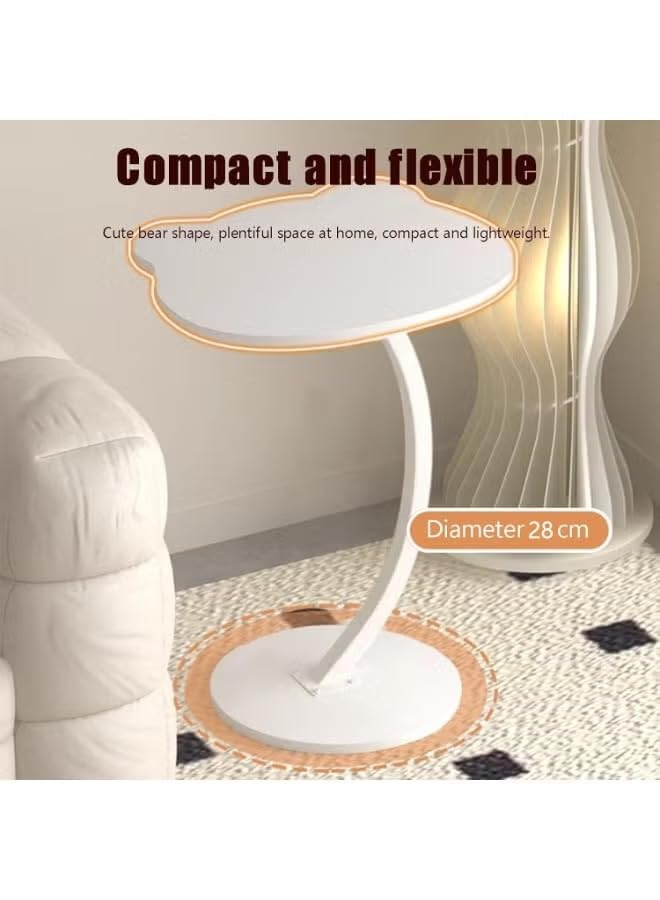 Image of Side Table Stands Couch Side, Swivel TV Tray Table, C-Shaped End Table, Small Center Table for Home Office for Bedroom, Living Room | Closet with Dustproof Door (S-Panda-YZ-12)
