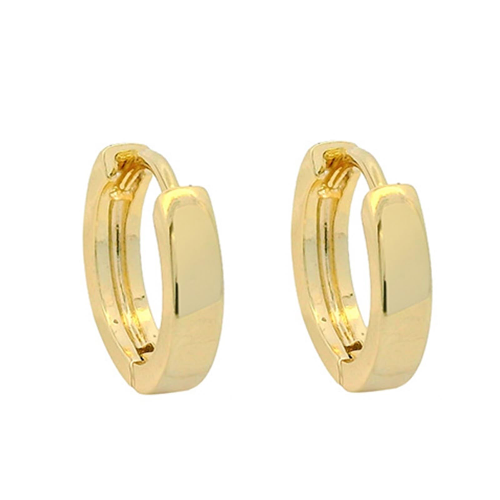 Prawdziwa biżuteria żółte złoto Au 375/585/750 kolczyki, klasyczne kolczyki 9K/14K/18K Gold Creole