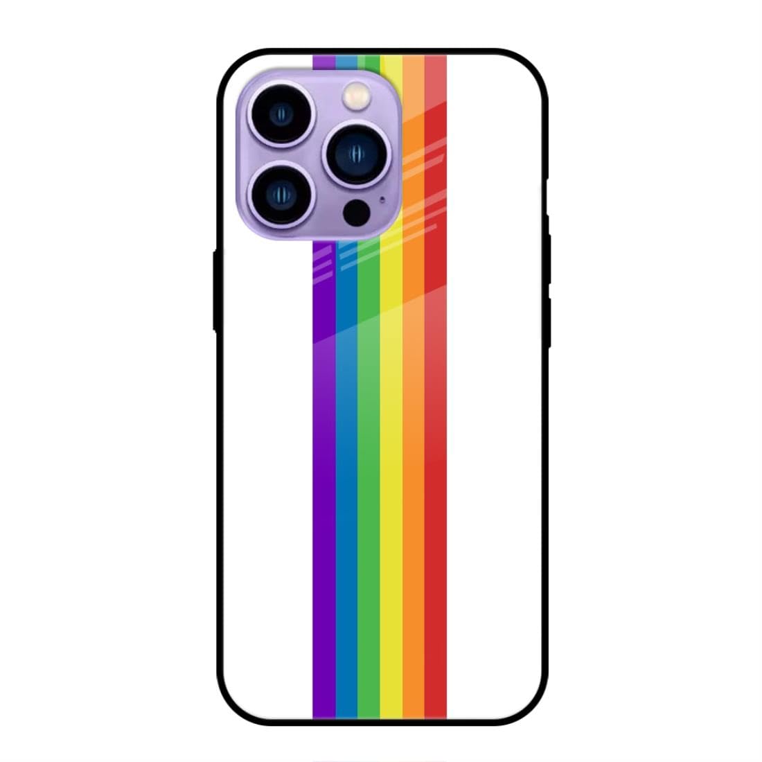 Screaming Ranngers Rainbow Design/Pattern/Multicolour/straightlines Designer Printed Glass Case Mobile Back Cover for iPhone 16 Pro Max (TPU+Glass)