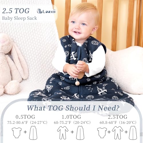 Looxii Schlafsack Baby Winter Baumwolle 2.5 TOG Warm Winterschlafsack Weich Babyschlafsack Neugeborene im 18-24 Monaten Perfekte für Herbst… – Ansicht 4
