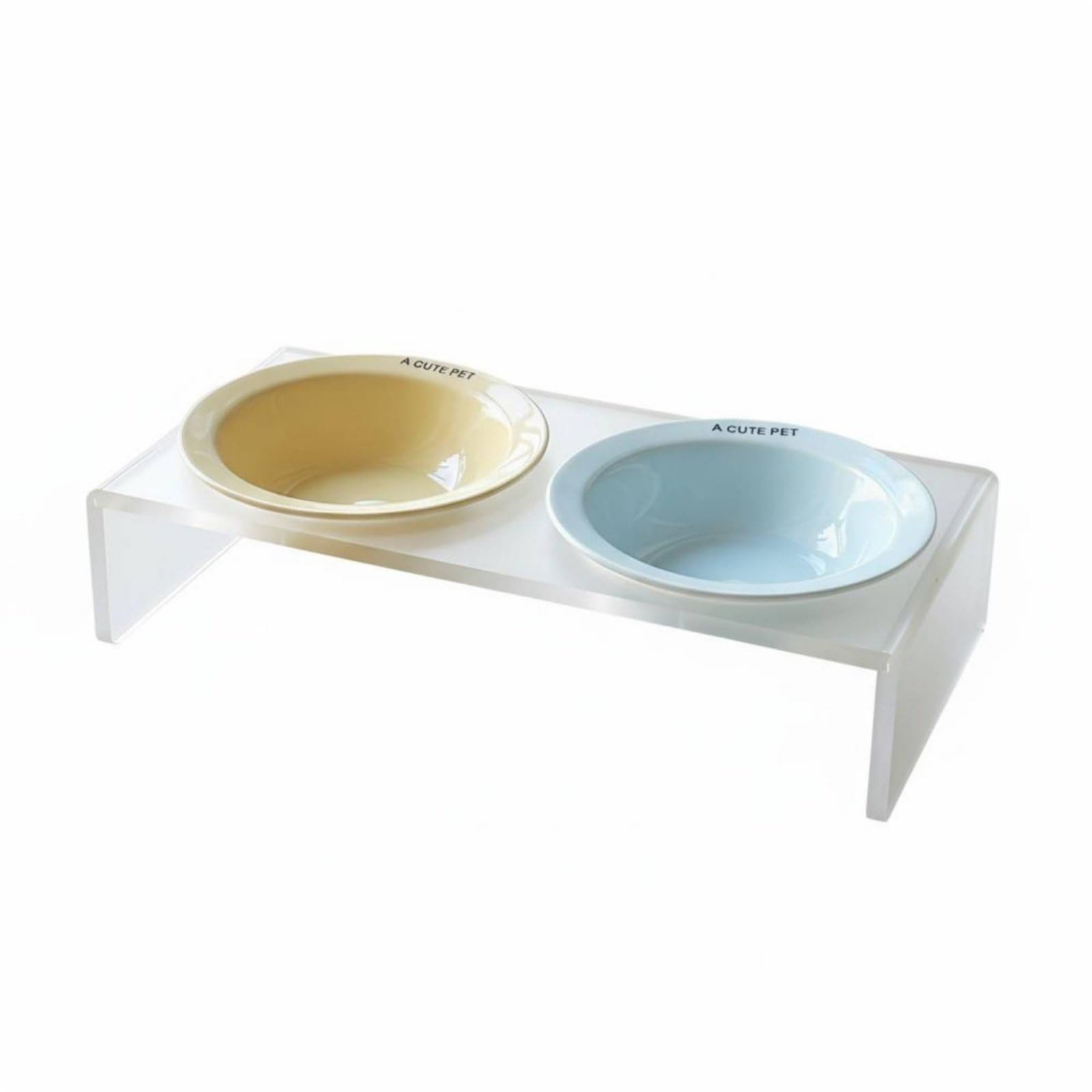 Ciotola per Gatti Ciotola Ciotola Rialzata Ciotola Antiscivolo Ciotola Ergonomica in Ceramica con Superficie Non Porosa Supporto in Acrilico Satinato, color to 2