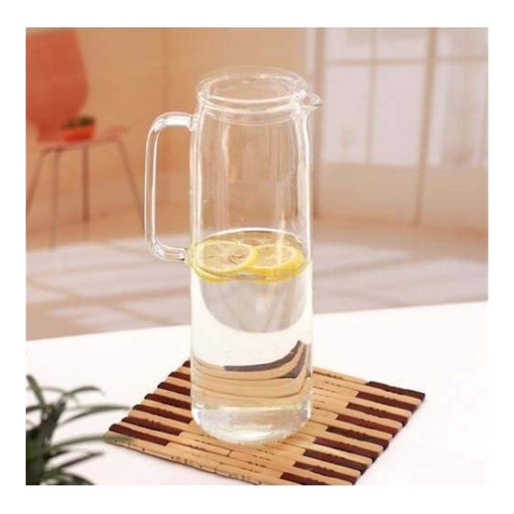 Jarra De Vidrio Resistente Al Calor Con Tapa De Acero Inoxidable O Bambú O Vidrio Jarra De Agua Caliente O Helada Botella De Agua De Té De Flores De Frutas (Capacidad : 1500ML, Color : C)