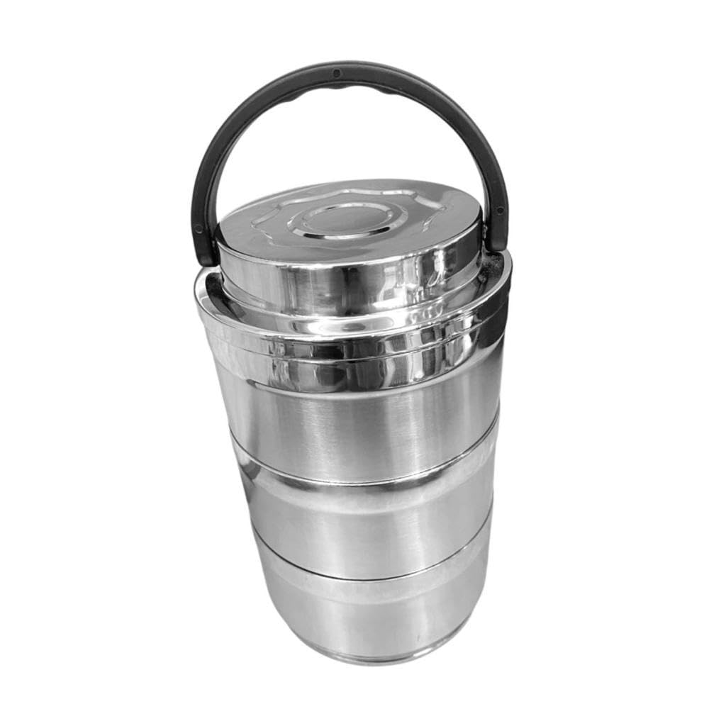 Bento Box, Lunch Box, Leakproof Tableware, Stainless Steel Lunch Container, Food Prep Container for Camping, Work, Office, Home, 3 Layer