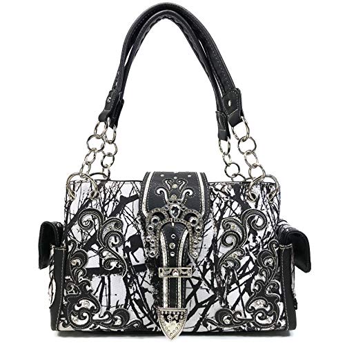 Zelris Camouflage Shine Glow Buckle Women Conceal Carry Shoulder Handbag