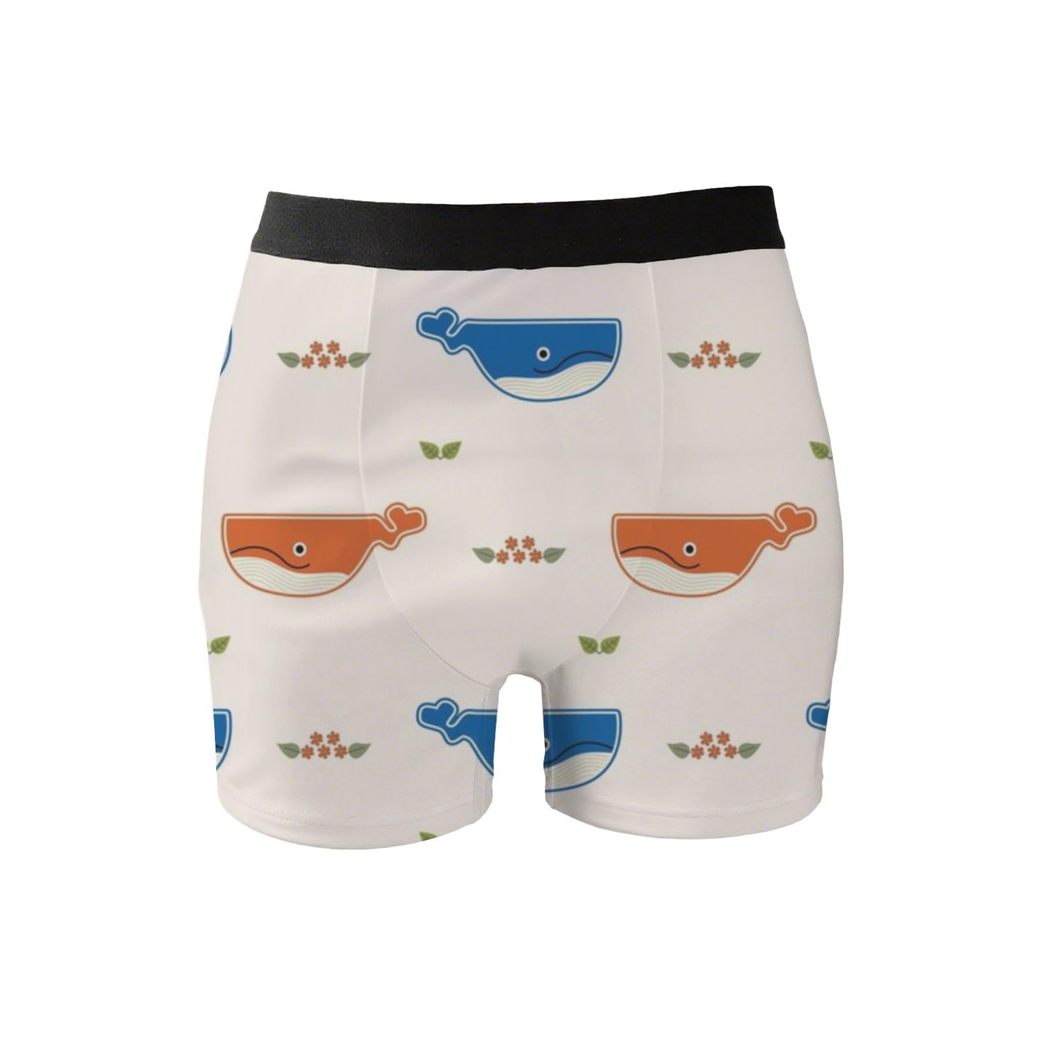 Mens Boxer Briefs Cheerful Blue Whales Boxer Briefs Short Leg Compression Hiking Funny Boxers
