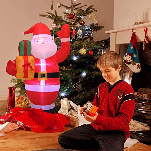 MXXQQ Decorações infláveis de Papai Noel, Papai Noel gigante de 1,5 m, autoinflável, com 3 luzes de
