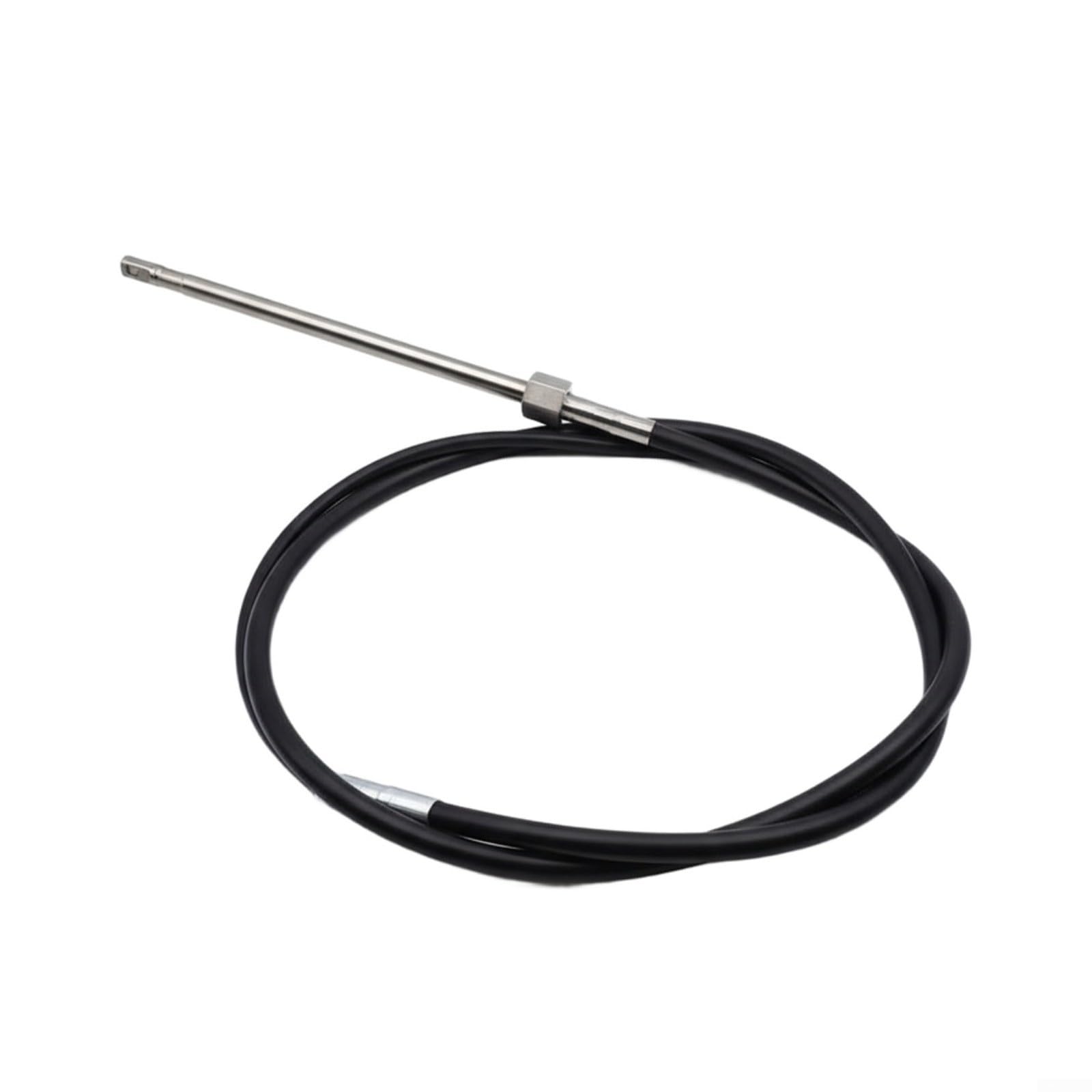 Cable de dirección de barco de grado marino, kit de timón fuera de borda giratorio para funda para pesca lanchas inflables negro (12 pies)