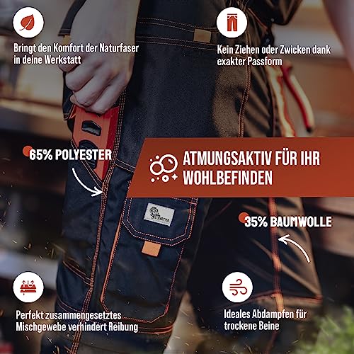 Foto von Eisenritter Arbeitshosen Männer - [Bundhose] Kurz & Lang mit Zip-Off, Qualitative Arbeitskleidung Herren | Arbeitshose Herren für Handwerker Mechaniker Bauarbeiter Dachdecker | Jetzt Größe Wählen