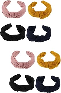 minkissy 8 Pcs Solid Color Knotted Headband Solid Color Bandanas Hair Bands for Women's Hair Knotted Headbands for Girls Knot Headband Women s Knot Headband Turban Knot Headband Vintage