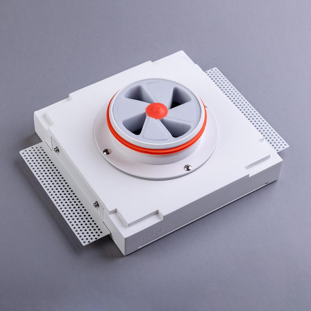 KVADRO-100 - Presa di ventilazione quadrata senza cornice - valvola a disco da 100 mm con magnete - diffusore verniciabile 4"