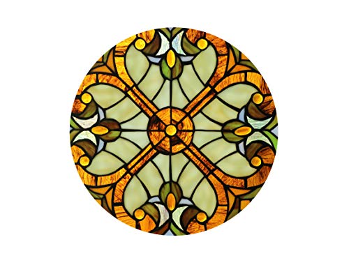 image for Happy Living Time Stained Glass Panel: 12 Inch/16 Inch Decorative Wind