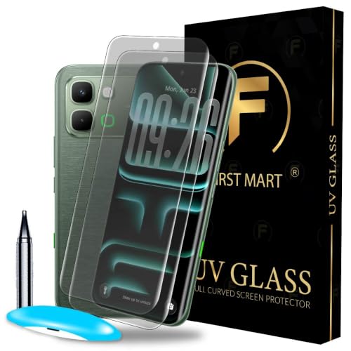 Image of FIRST MART Matte UV Tempered Glass for Infinix Note Edge, 2 Pack | Anti-Glare Curved Screen Protector, 9H Scratch Resistant, Fingerprint Compatible, Case-Friendly