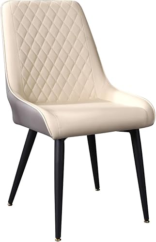 LEIYTFE Mid-Century - Silla tapizada, sillas de comedor modernas con patas de metal negro, almacenamiento debajo de la mesa, silla auxiliar de
