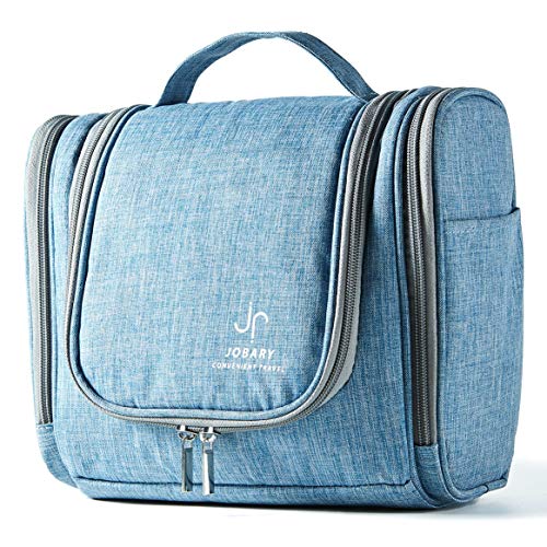 Preisvergleich Produktbild Jobary Hänge-Kulturbeutel mit großer Kapazität für Männer und Frauen, tragbarer, wasserdichter Bad-Duschbeutel, kosmetischer Make-up-Organizer, Trocken- und Nassabtrennung, 360 ° -Drehhaken