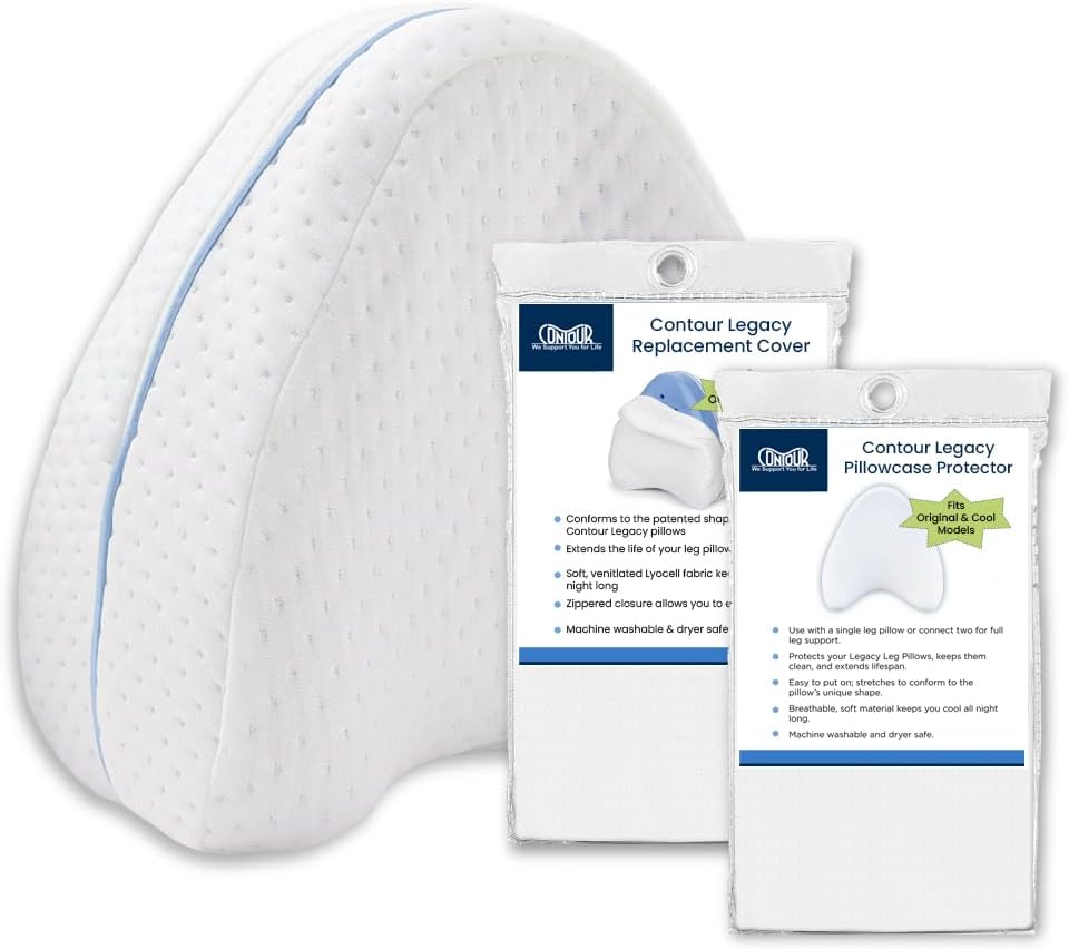 Contour Legacy Original Pillow, Replacement Pillowcase Cover & Pillowcase Bundle