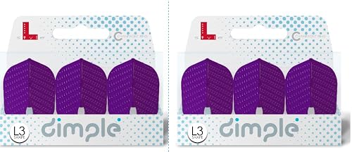 L-style L3 Shape Dart Flights – PRO Dimple – Deep Purple – 2 Sets (6 Flights)