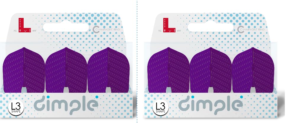 LSTYLE Dart Flights – L3 PRO Dimple Shape - Deep Purple | 2 Sets of 3 | for Soft Tip & Steel Tip Darts