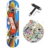 Skateboard original Tony HAWK – Skate complet Entry level Profressional parfait pour commencer à skate avec un vrai skateboard – Le skate Entry level professionnel permet d'améliorer ses pièces avec de nouveaux composants ce que les skates non professionnels ne permettent pas de faire