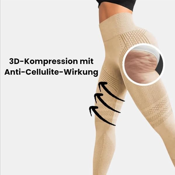 COREEX CELLUFLEX 3D- Kompressionsleggins Damen, Anti Cellulite Sportleggings High Waist Push Up, Blickdichte Figurformende Yoga Hose für Alltag, Fitness und EIN leichtes Beingefühl - 4