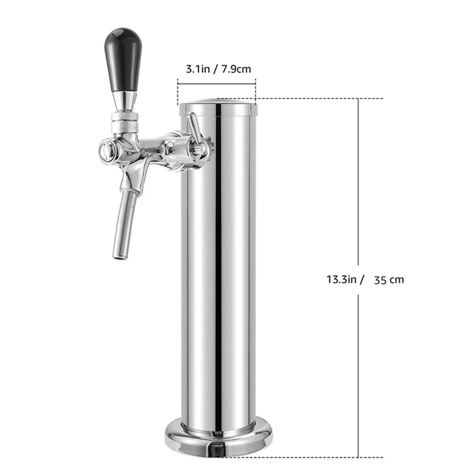 Tirador De Cerveza para Casa Torre de Cerveza, dispensador de Barril de Cerveza de un Solo Grifo, dispensador de Cerveza de Barril de Columna de 3 Pulgadas, con Kit de instalación Completo