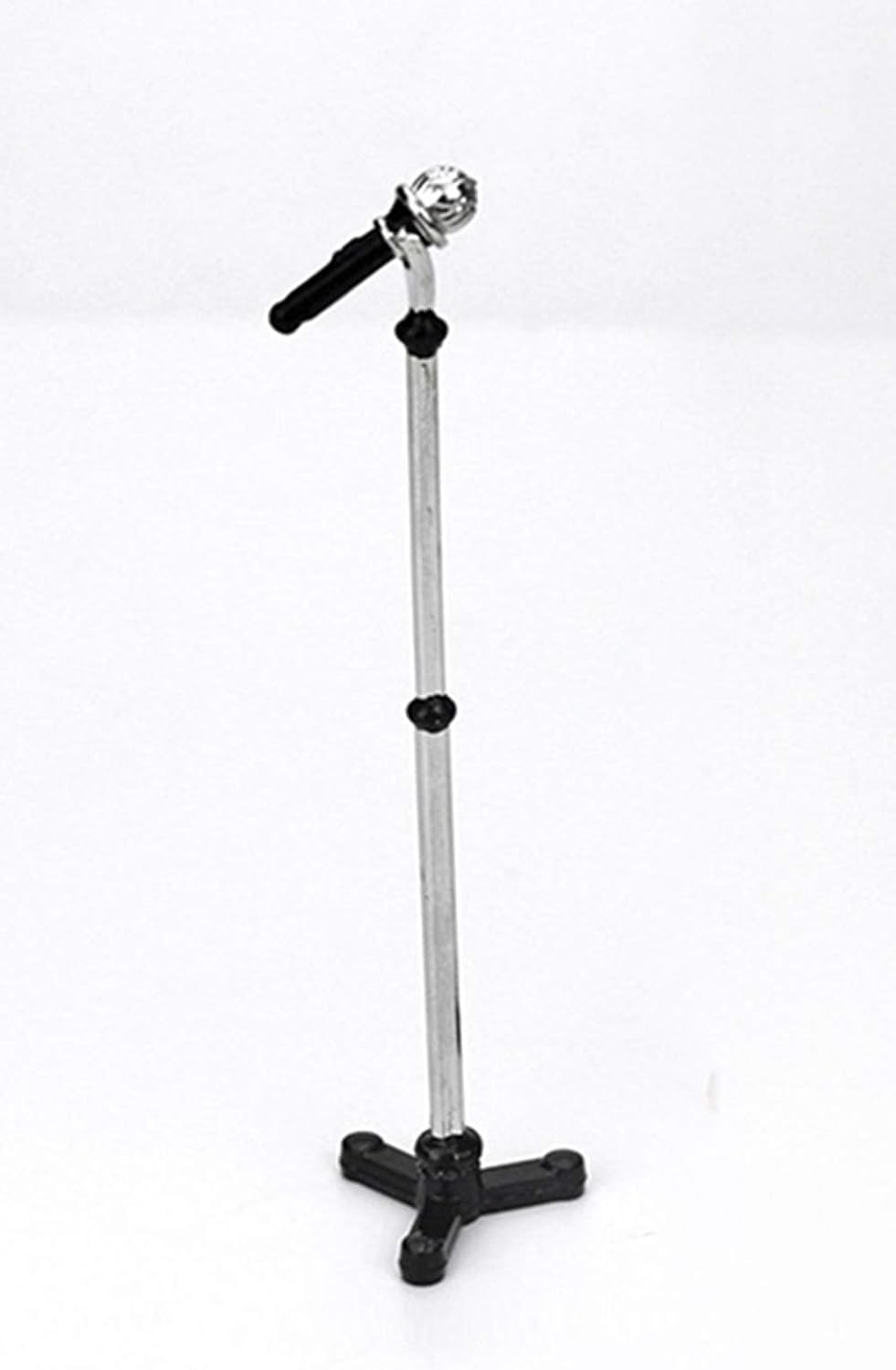 Black Dollhouse Decoration Accessories,Mini 1:12 Dollhouse Miniature Scene Model Microphone with Stand Play Toy, Decortion, Dollhouse Furniture, Doll's Microphone Miniature Furniture (90 x 18 mm)