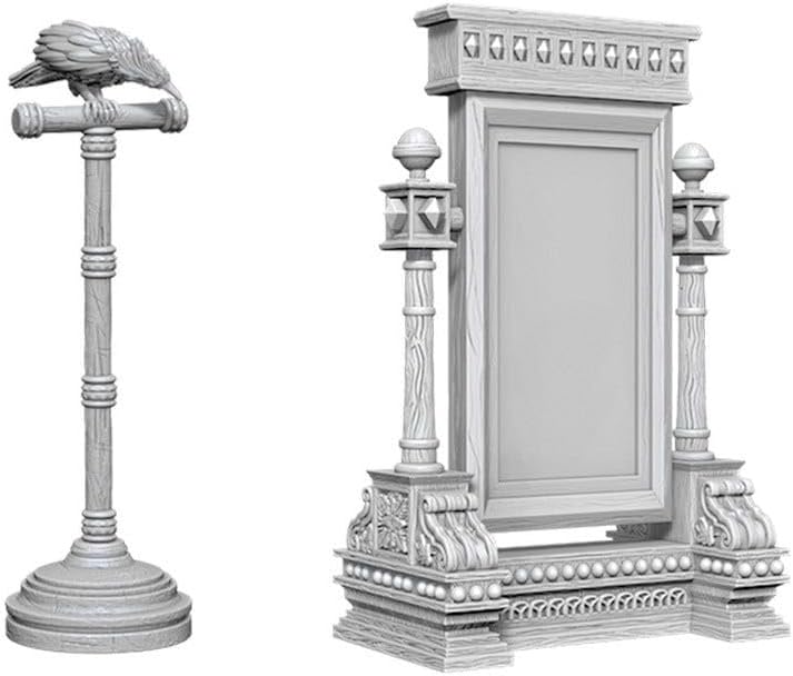 Miniatura 4 de WizKids Deep Cuts - Miniaturas sin pintar Terreno Wave 5 Espejo y pájaro en soporte