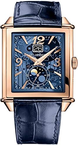 Girard Perregaux Vintage 1945 XXL Blue Tinted Rose Gold Moonphase Mens Watch