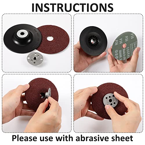Mudder MUDDER-DISC-D54 3 Pieces 4-1/2 Inch 14 Mm Sanding Disc Backing Pads Replacement Disc Backing Pads Sander Backup Pad With M14 Thread Lock Nut For Angle Grinder thumb #2