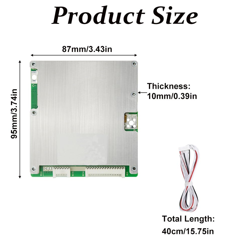 BMS - Placa de protección, múltiples funciones de protección, módulo BMS con control de temperatura y equilibrio 16S 50A 3.2V para batería NCM