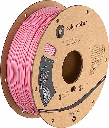 Image of Polymaker PLA Filament, Pink 3D Printing PLA Filament 1.75mm 1kg - PolyLite 3D Printer PLA Filament, Dimensional Accuracy + /- 0.03mm, Compatible with Most 3D Printer, Pink