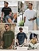 Xnova Men's T-Shirts Relaxed Fit Heavyweight with Letter Printed, Casual Short Sleeve Tee Crew Neck Cotton Tops (LosAngeles-Black, XXL) #5