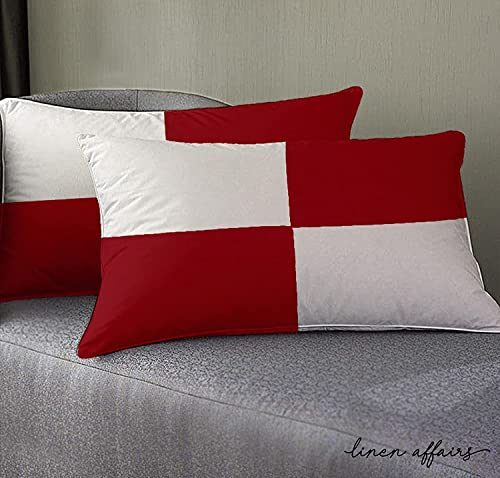 Image of Adjustable Hollow Fibre Sleeping Pillow Dream Fibre Pillow Bed Pillow Pillows for Sleeping Luxurious 2 Piece Microfiber Pillow Extra Soft Hotel Quality Pillow Burdundy and White20x30