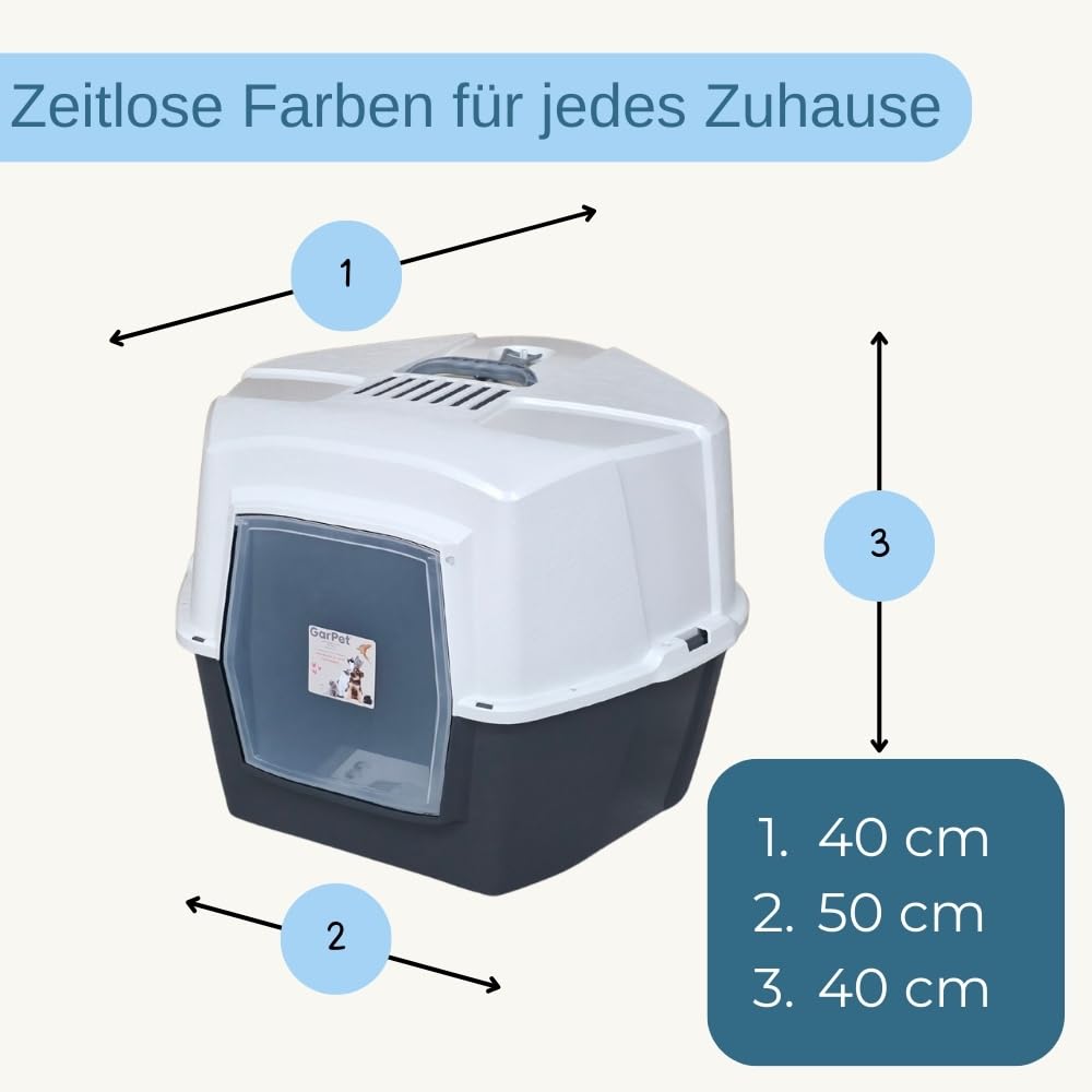 2er Set Große Eck Katzentoilette Katzenklo Ecke mit Deckel geschlossen XXL Ecktoilette Katzen Haubentoilette Filter Schaufel Doppelpack Katzentoiletten