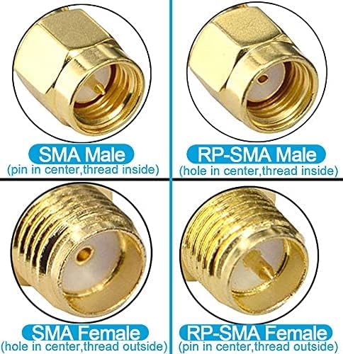 Kit de 4 conectores RP-SMA SMA hembra a macho/hembra miniatura 6