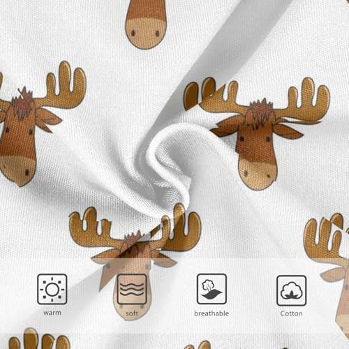 Joisal Cute Deer Head White Cute Panties Girl Girls Underwear Toddlers Cotton Stylish Briefs Girls Undies 2t3