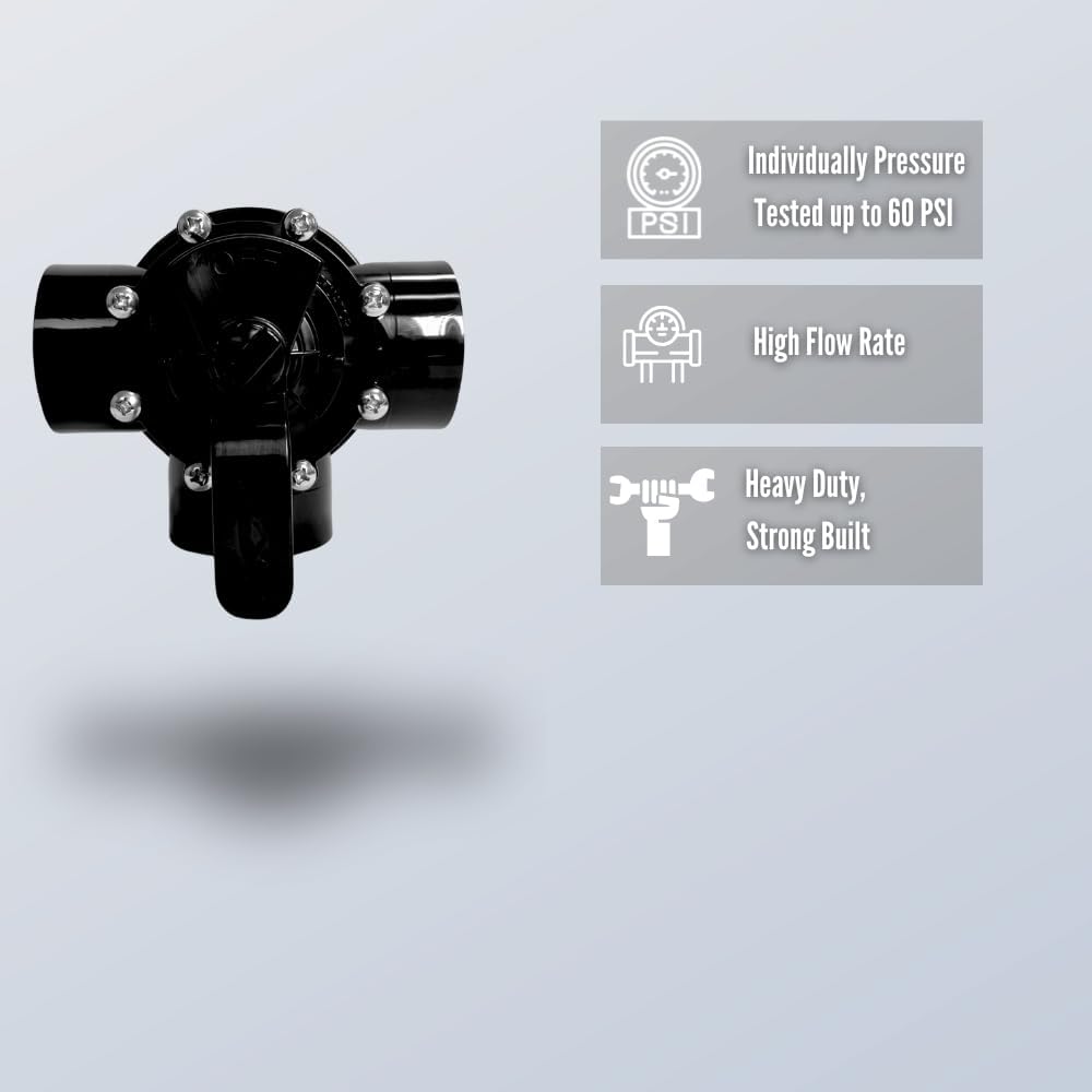 DPM 4717 Heavy-Duty 2 Inch 3 Way Valve Diverter Valve CPVC Positive Seal, Non Lube Technology for Pools and Spas | Direct Replacement for 3 Port Jandy 3 Way Valve 4717 2" to 2.5" (2")