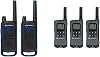 Motorola Talkabout T800 Two-Way Radios, 2 Pack, BlackBlue & Motorola T200TP Talkabout Radio, 3 Pack