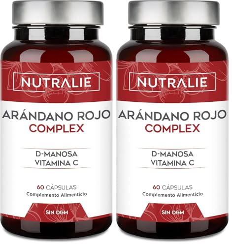 Arándano Rojo Americano - Vitamina C, D-Manosa e Hibisco Jengibre - Arándano Rojo - Cranberry Complex - 60 Cápsulas Nutralie (Paquete de 2)