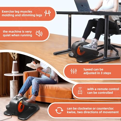ESL Under Desk Elliptical - Portable Leg Exerciser for Seniors, Compact Seated Elliptical with Remote Control, LCD Display Electric Elliptical Trainers for Home Good Gift, Ellipse Leg Exerciser - Image 6