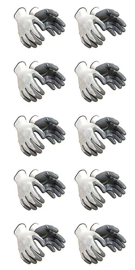 PREATTACH Forestry Gloves Safety work gloves Worker gloves for Industries Construction Mechanics Carpenter Pack of 10 Pair
