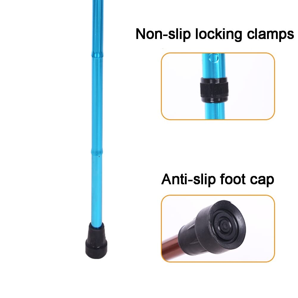 Muletas de Codo Plegables, Muletas de Antebrazo para Adultos, Muletas de Aluminio de Altura Ajustable, Puño Abierto, Altura Aplicable: 140~180cm, 1 Par
