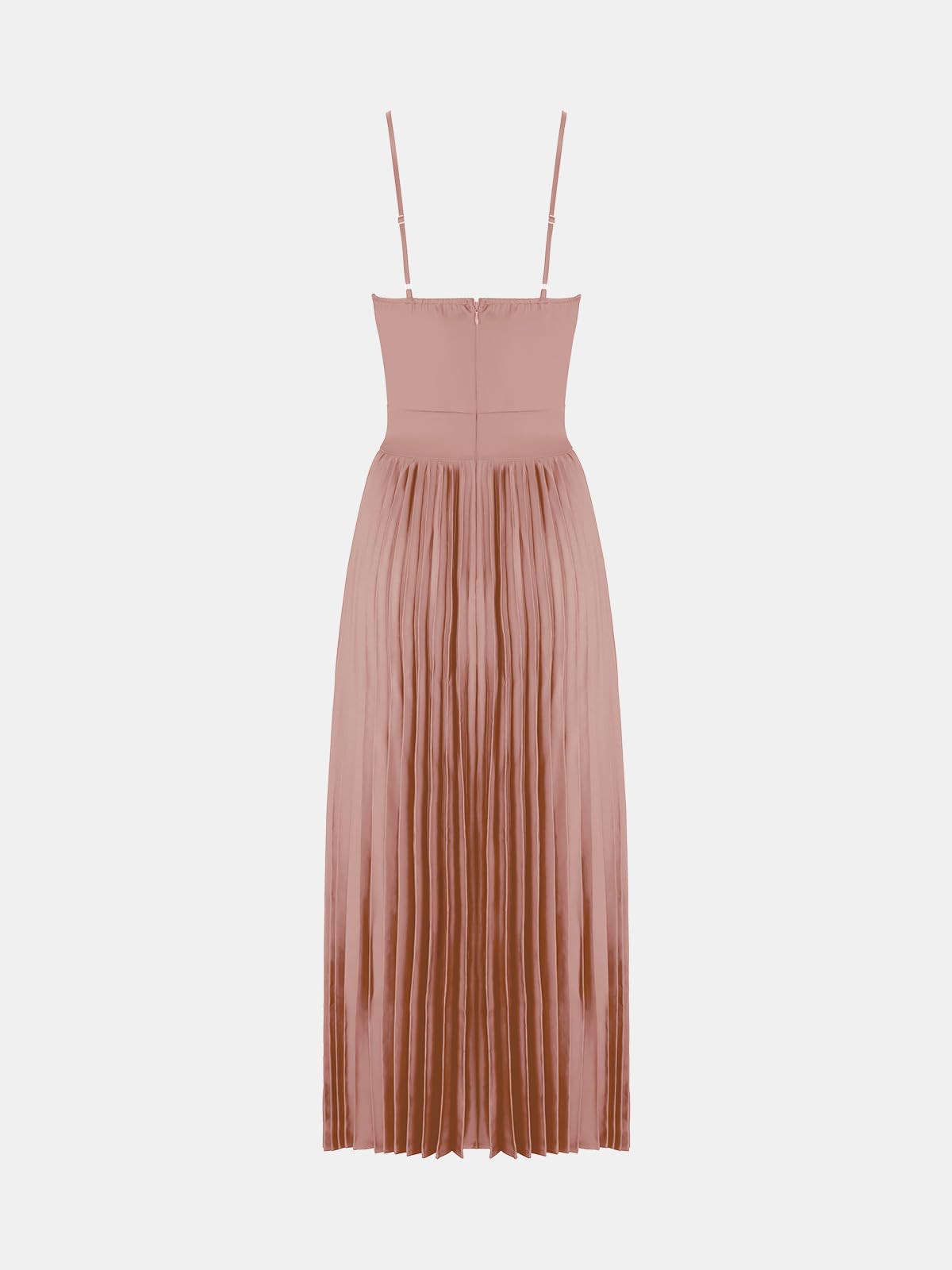 CUPSHE Robe midi pour femme 2025 avec bretelles spaghetti, sans manches, robe formelle plissée