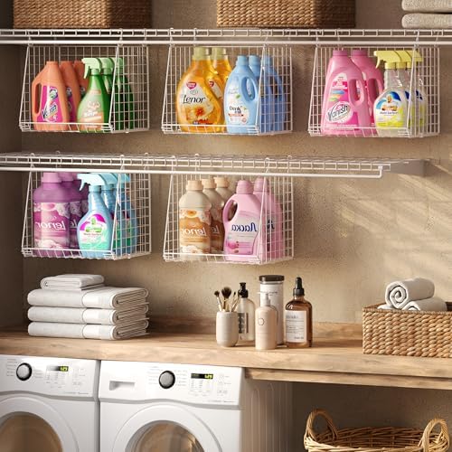 3-Pack Extra-Tall 13.6'' Hanging Laundry Basket Organizer, Foldab...