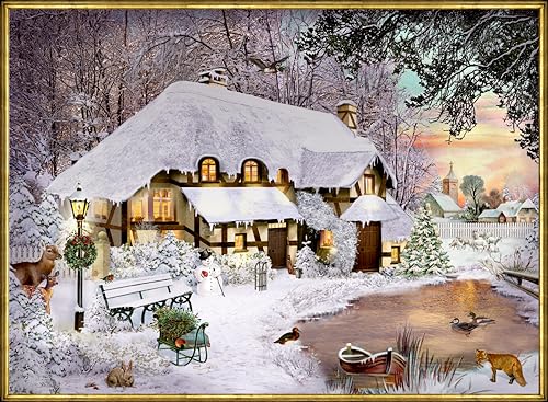 A4-Wand-Adventskalender – Winterliches Cottage